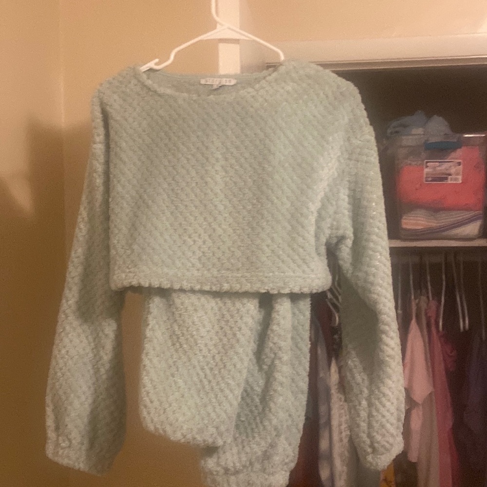 Fuzzy jogging suit